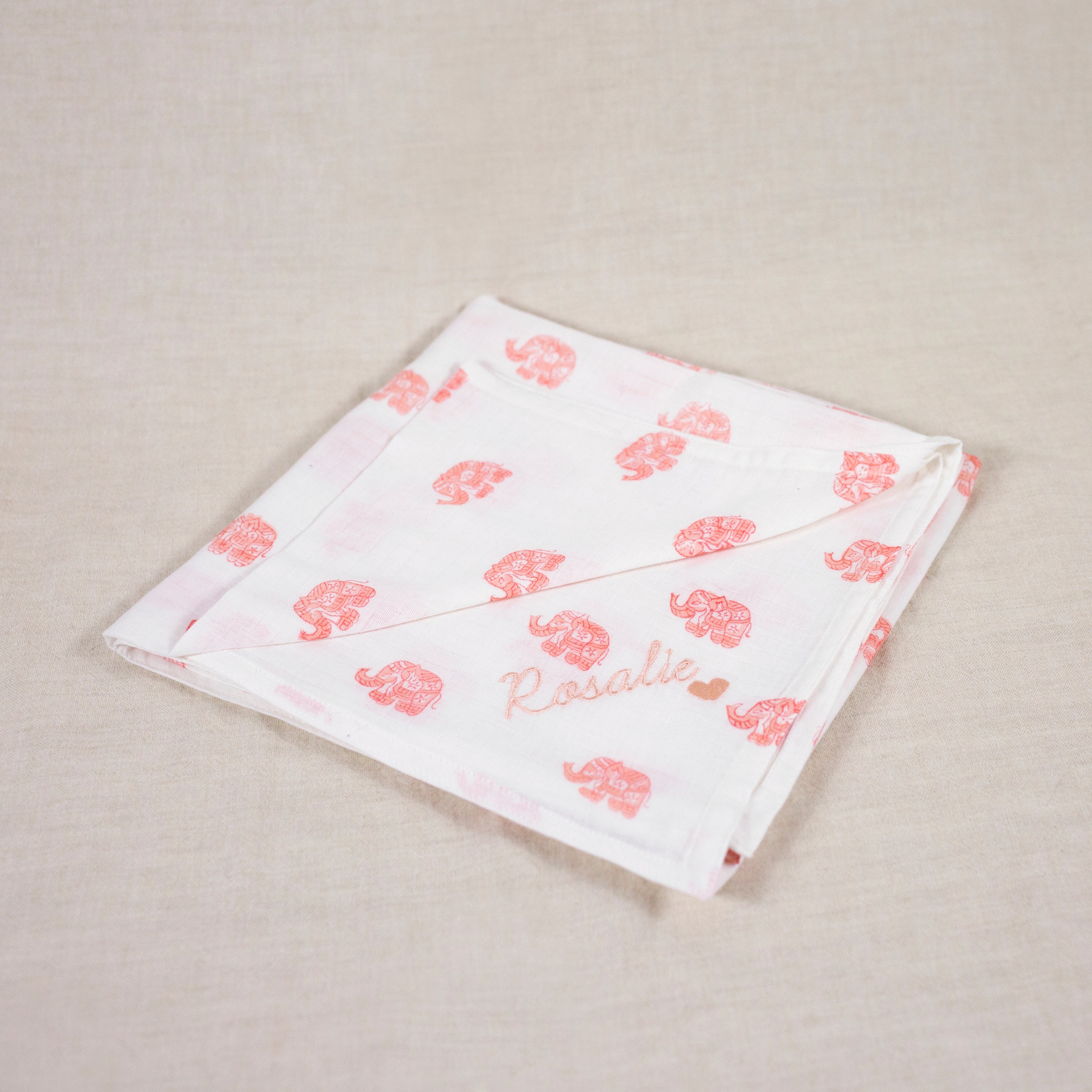 Baby cloth in cotton muslin PAISLEY orange